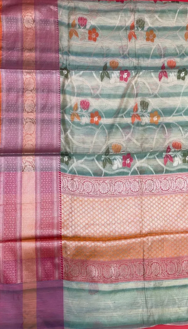 Green_Matka_Silk/Silk_Blend_Banarasi_Sarees_For_Women_GEMTKSLK_201
