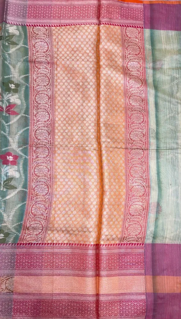 Green_Matka_Silk/Silk_Blend_Banarasi_Sarees_For_Women_GEMTKSLK_201