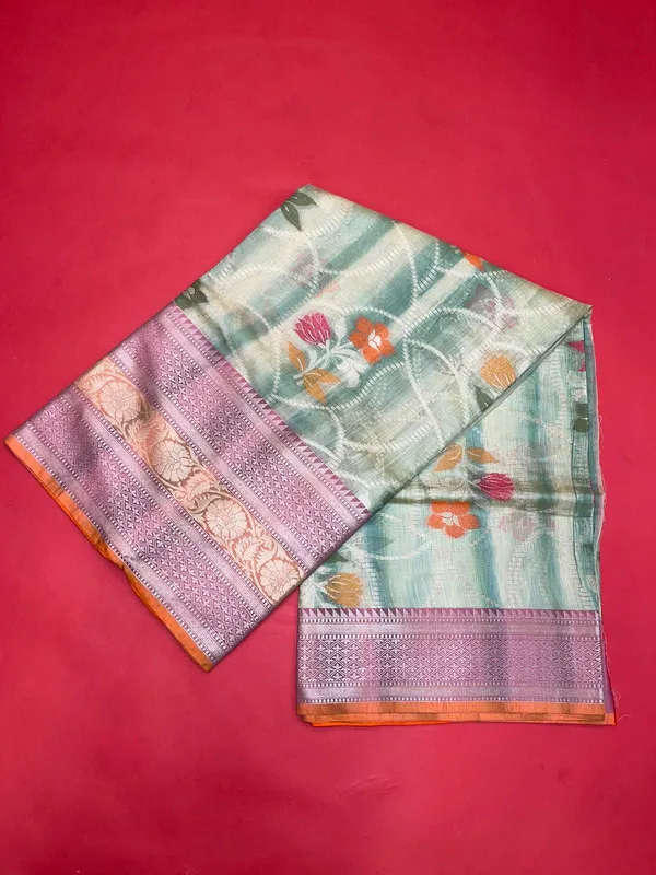 Green_Matka_Silk/Silk_Blend_Banarasi_Sarees_For_Women_GEMTKSLK_201