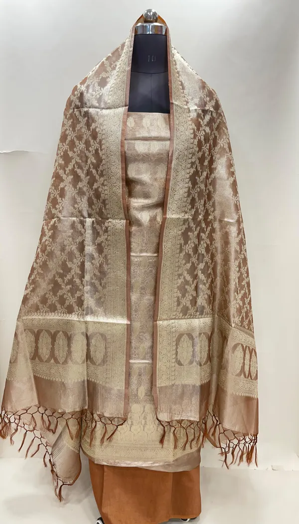 Humairah_Brown_Tissue_Silk_Floral_Zari_Booti_3_pcs_Suit_Set_with_Plain_Bottom_and_Floral_Zari_Jaal_Brown_Dupatta