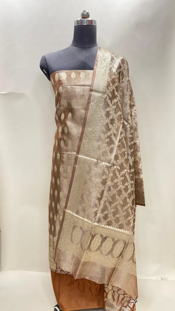 Humairah_Brown_Tissue_Silk_Floral_Zari_Booti_3_pcs_Suit_Set_with_Plain_Bottom_and_Floral_Zari_Jaal_Brown_Dupatta