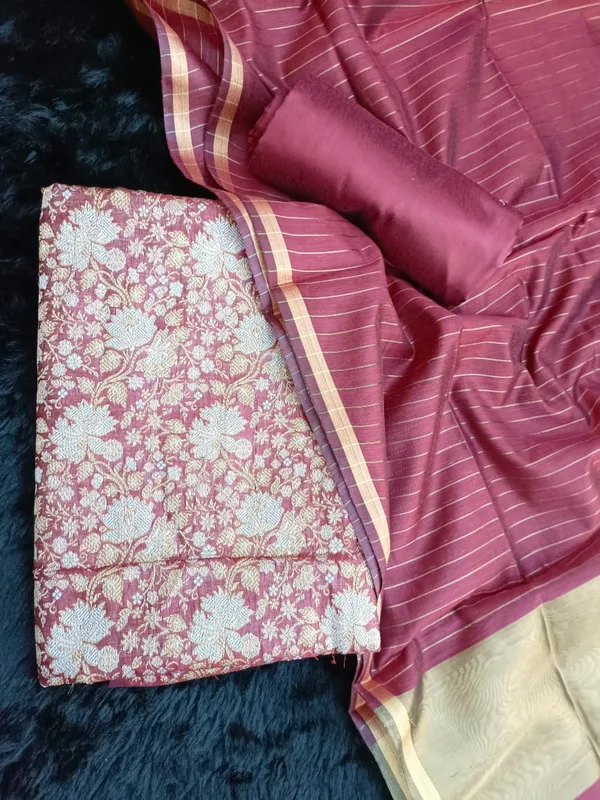 Maroon_Silk_Brocade_Resham_Zari_Banarasi_Suit_with_Cotton_Stripe_Zari_Dupatta_600SKL_MB1