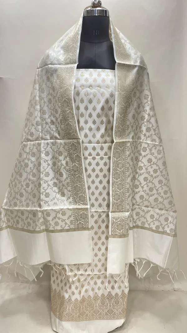 Humairah_White_Art_Silk_Floral_Zari_Booti_3_pcs_Suit_set_with_Plain_Bottom_and_Tilfi_Floral_Zari_Jaal_White_Dupatta