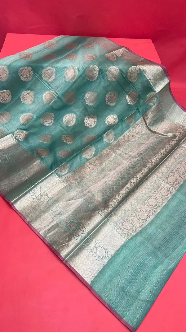 Green_Matka_Silk/Silk_Blend_Banarasi_Sarees_For_Women_GEMTKSLK_204