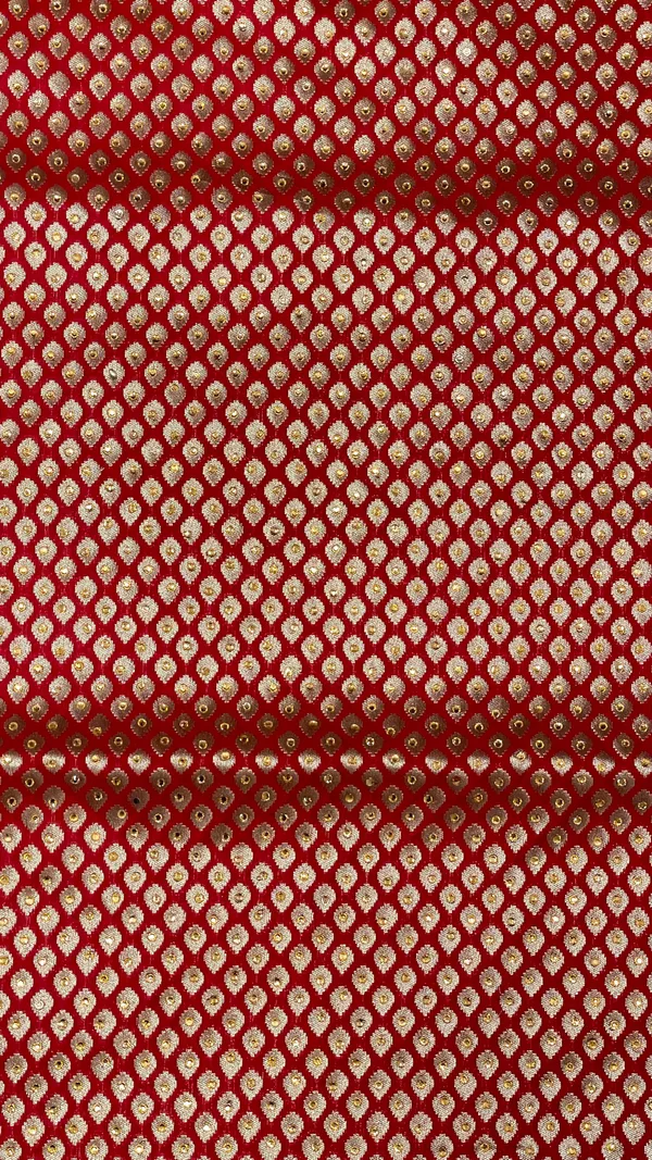 Humairah_Presents_Red_Satin_Silk_Floral_Booti_Low_Stone_Work_Saree_with_Banarasi_Floral_Pallu_and_Red_Blouse