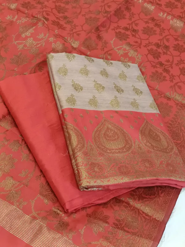 Tussar_Cotton_Floral_Zari_Booti_with_Contrast_Red_Silk_Border_Banarasi_Suit_525IM_CTN5