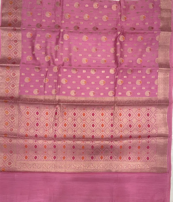 Humairah_Pure_Handloom_Baby_Pink_Munga_Silk_Floral_Gold_Zari_Mina_Booti_with_Minakari_Jaal_Pallu_Zari_Border_with_Baby_Pink_Blouse