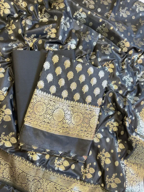 Black_Semi_Silk_Floral_Booti_Banarasi_3_pcs_Suit_Set_900AJ_SK5