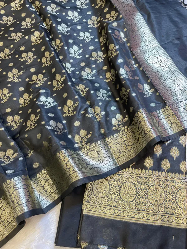 Black_Semi_Silk_Floral_Booti_Banarasi_3_pcs_Suit_Set_900AJ_SK5