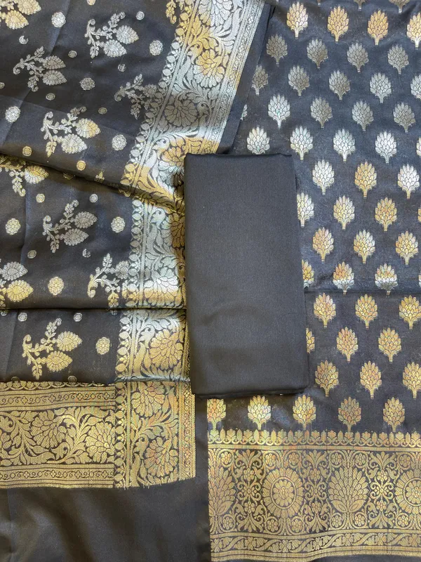 Black_Semi_Silk_Floral_Booti_Banarasi_3_pcs_Suit_Set_900AJ_SK5
