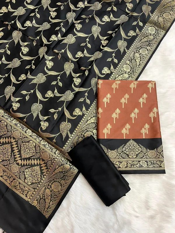 Peach_Katan_Silk_Floral_Zari_Booti_Contrast_Black_Daman_Banarasi_Suit_with_Black_Zari_Jaal_Dupatta_1050ASG_BS6