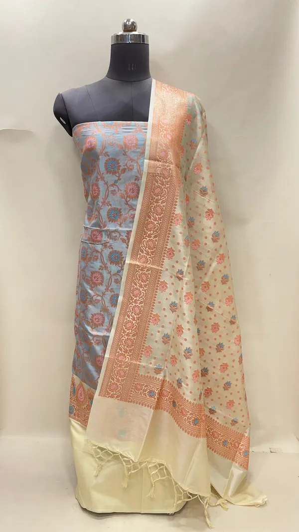 Humairah_Presents_Sky_Blue_Semi_Katan_Silk_Floral_Minakari_Jaal_3_pcs_Suit_Set_with_Contrast_Lemon_Yellow_Bottom_and_Minakari_Floral_Booti_Lemon_Yellow_Dupatta_ASD_151