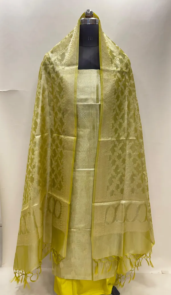 Humairah_Lime_Yellow_Tissue_Silk_Floral_Zari_Stripe_Booti_3_pcs_Suit_Set_with_Plain_Bottom_and_Floral_Zari_Booti_Jaal_Lime_Yellow_Dupatta