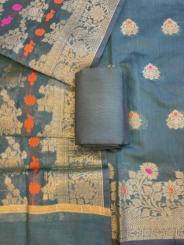 Dark_Green_Cotton_Floral_Resham_Mina_Zari_Booti_Banarasi_Suit_with_Stripe_Resham_Zari_Dupatta_600SKL_CTN5