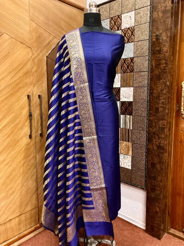 Navy_Blue_Katan_Silk_Plain_Banarasi_Suit_with_Stripe_Zari_Dupatta_625SKL_KP8