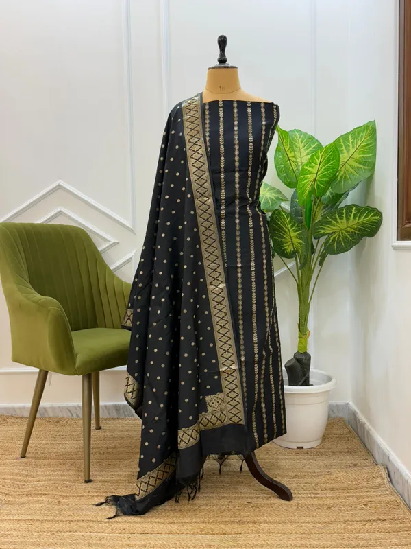 Black_Katan_Silk_Stripe_Zari_Banarasi_Suit_with_Dollar_Booti_Dupatta_130PNJ_KST1