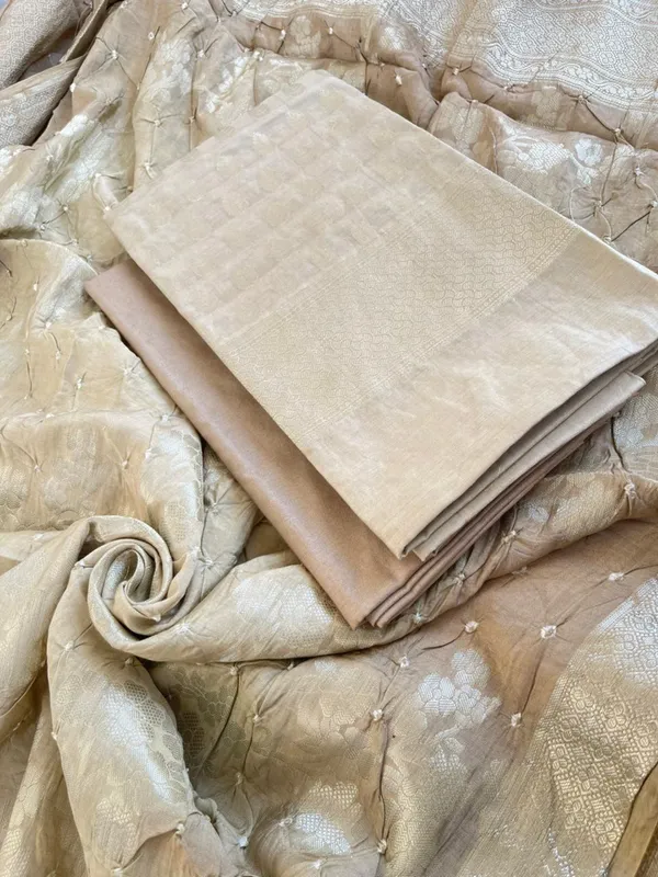 Beige_Cotton_Blend_Leaf_Zari_Booti_Banarasi_Suit_with_Bandhani_Zari_Jaal_Dual_Shade_Dupatta_1325DAN_SBN3