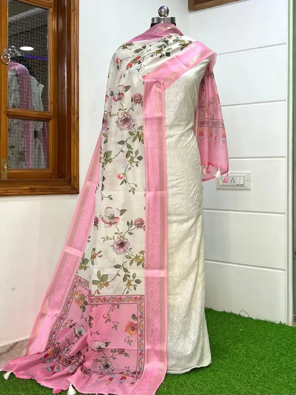 Cotton_Dyable_Embroidery_Suit_With_Contrast_Digital_Print_Pink_Dupatta_Banarasi_Suit_Set_Skl_Cd10