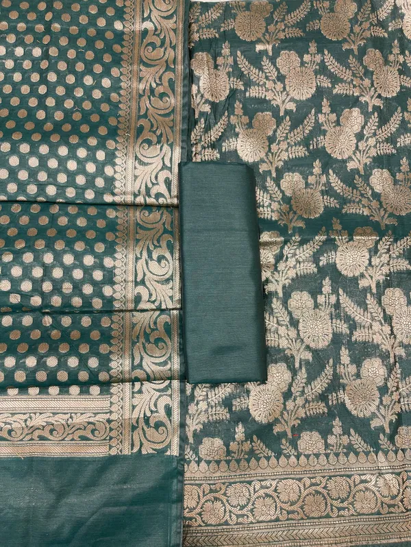 Dark_Green_Cotton_Silk_Boota_Banarasi_3_pcs_Suit_Set_675JVC_108