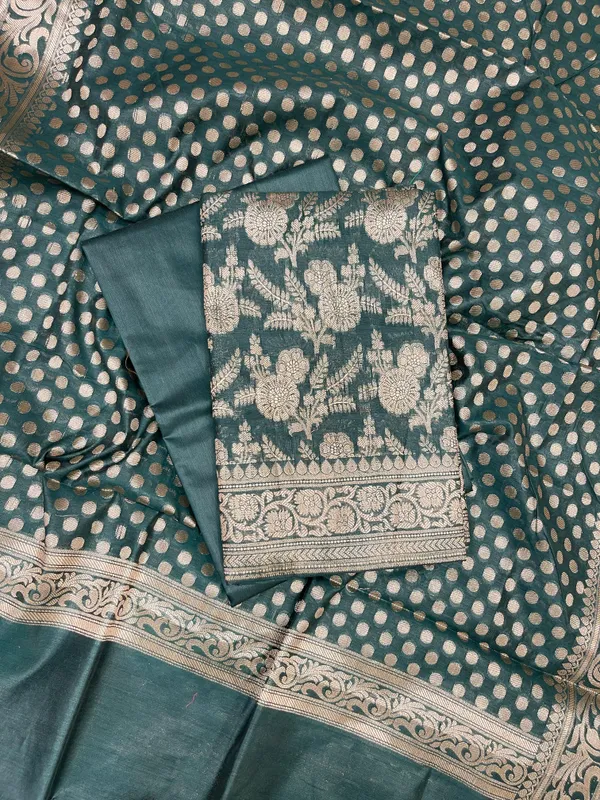 Dark_Green_Cotton_Silk_Boota_Banarasi_3_pcs_Suit_Set_675JVC_108