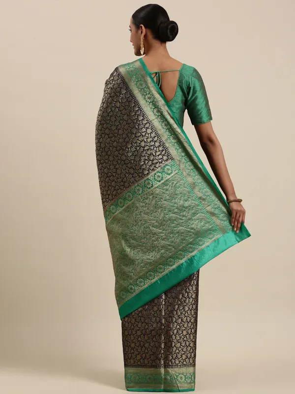 Black_Cotton_Blend_Banarasi_Sarees_For_Women_GECT23