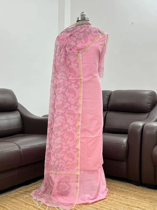 Pink_Green_Linen_Silk_Plain_with_Printed_Jaal_Dupatta_Banarasi_Suit_650SKL_LN34