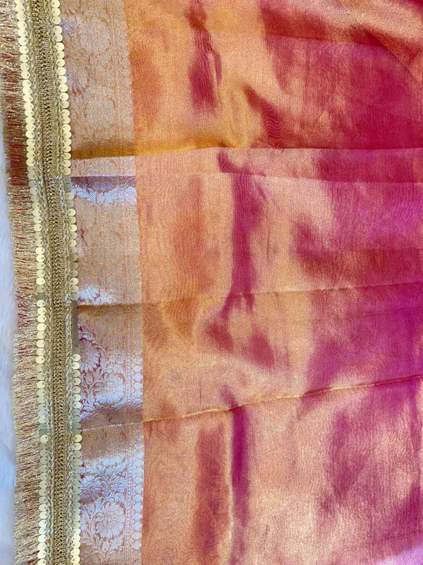 Light_Gold_Tissue_Silk_Contrast_Red_Pallu_Banarasi_Saree_with_Lace_work_Border_BFS_TL3