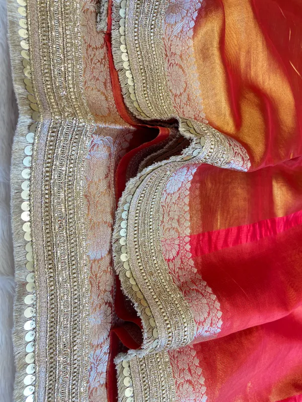 Light_Gold_Tissue_Silk_Contrast_Red_Pallu_Banarasi_Saree_with_Lace_work_Border_BFS_TL3