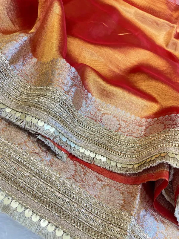 Light_Gold_Tissue_Silk_Contrast_Red_Pallu_Banarasi_Saree_with_Lace_work_Border_BFS_TL3