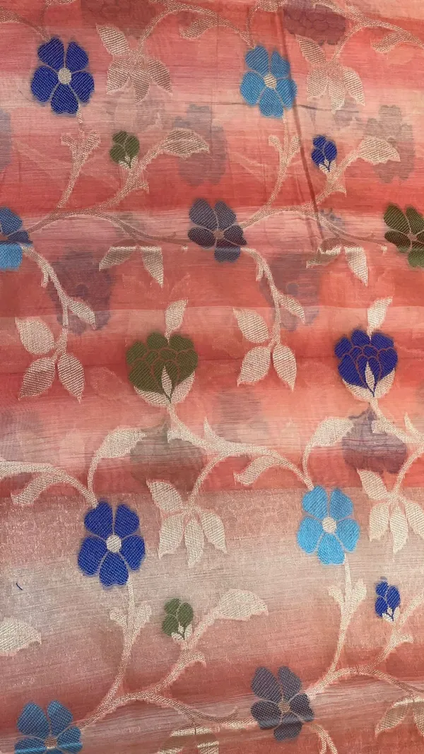 Peach_Matka_Silk/Silk_Blend_Banarasi_Sarees_For_Women_GEMTKSLK_197