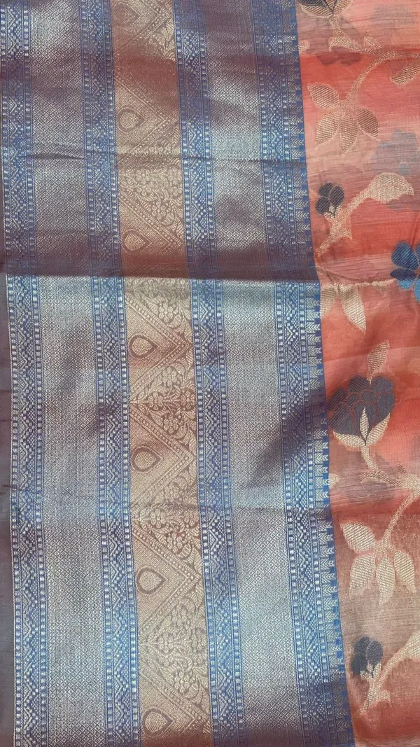 Peach_Matka_Silk/Silk_Blend_Banarasi_Sarees_For_Women_GEMTKSLK_197