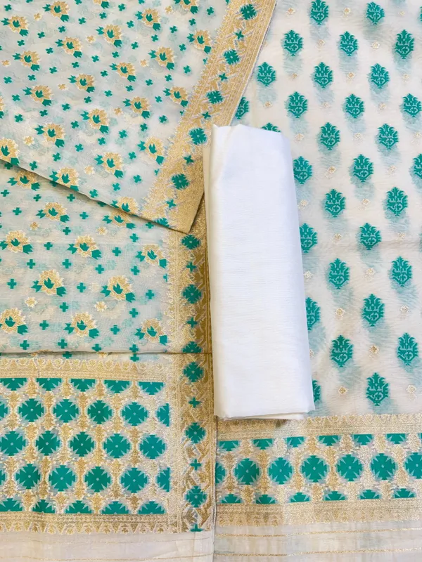 White_Pure_Cotton_Dyable_Floral_Seagreen_Minakari_Zari_Booti_Banarasi_Suit_160AJ_PCTN14