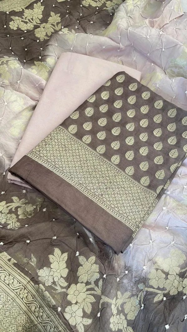 Brown_Cotton_Blend_Leaf_Zari_Booti_Banarasi_Suit_with_Bandhani_Zari_Jaal_Dual_Shade_Dupatta_1325DAN_SBN2