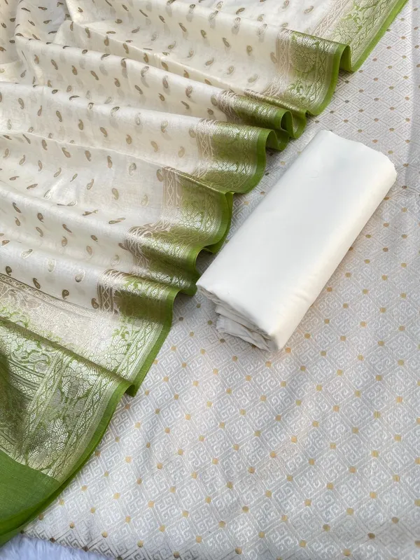 Off_white_resham_weave_Banarasi_Suit_&_Lorex_Contrast_Border_Mehndi_Green_Dupatta_1200SKL_BM2