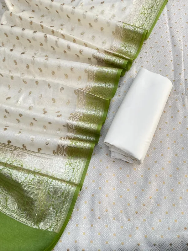 Off_white_resham_weave_Banarasi_Suit_&_Lorex_Contrast_Border_Mehndi_Green_Dupatta_1200SKL_BM2