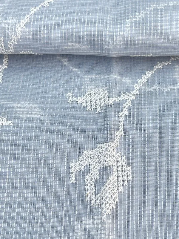 Serene_Grey_Kota_check_Necklace_Banarasi_Suit_with_White_Thread_Embroidery_1200SKL_KNE1