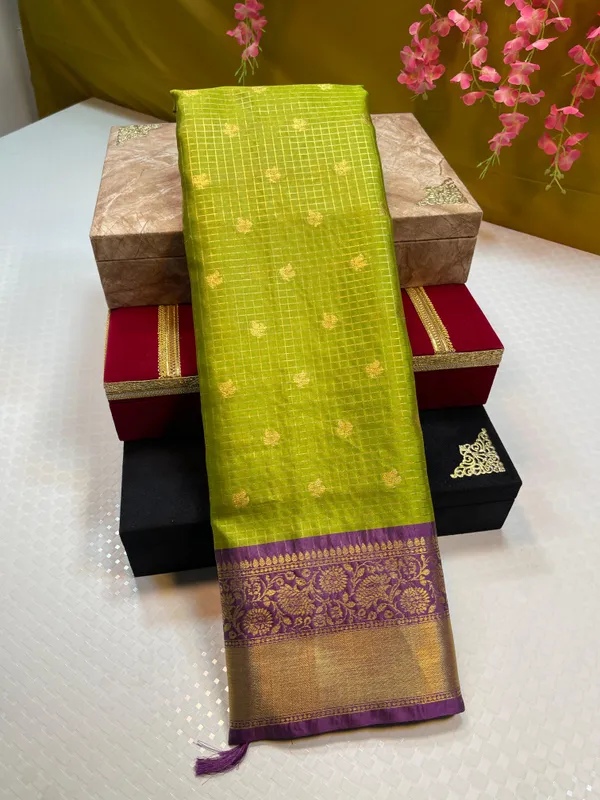 Pista_Green_Gadhwal_Silk_Floral_Zari_Booti_with_Contrast_Purple_Border_Banarasi_Saree_MS_GS1