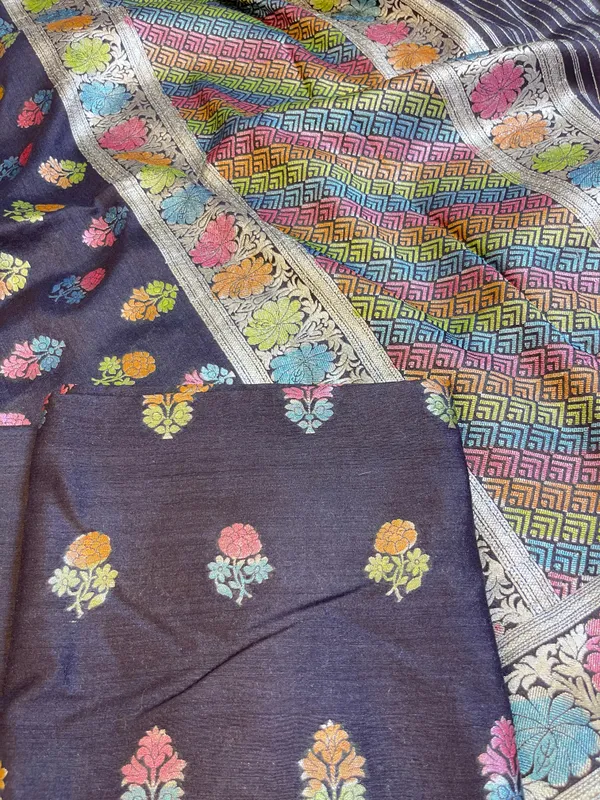 Pure_Handloom_Black_Munga_Silk_Floral_Handbrush_Minakari_Zari_Booti_Banarasi_Suit_85IM_PMUG1