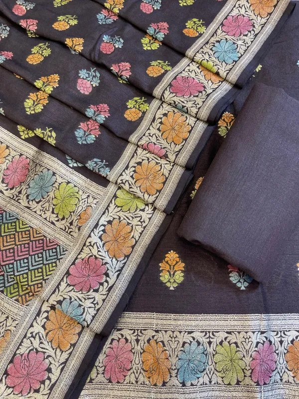 Pure_Handloom_Black_Munga_Silk_Floral_Handbrush_Minakari_Zari_Booti_Banarasi_Suit_85IM_PMUG1