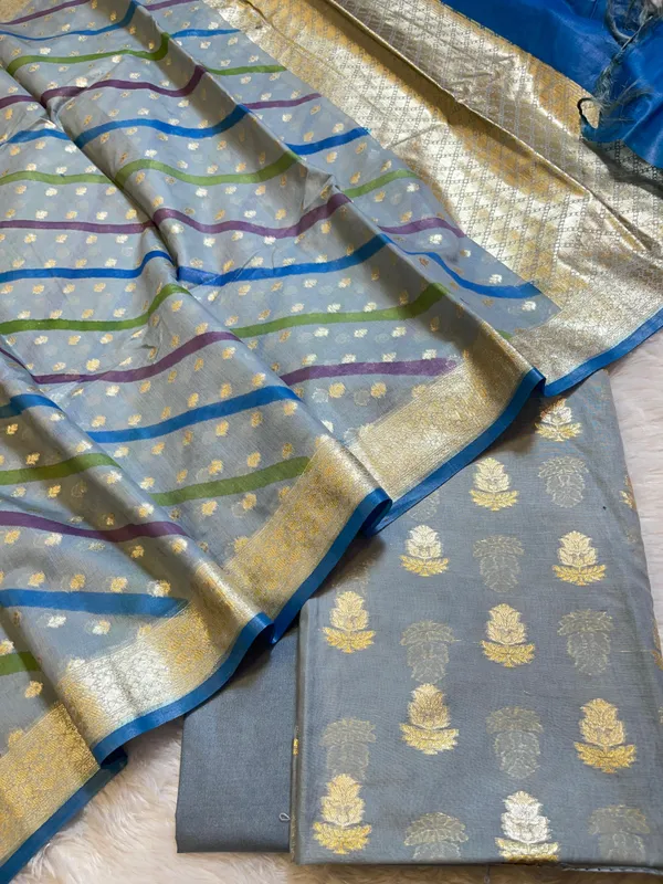 Light_Grey_Pure_Mercerised_Silk_Banarasi_3_pcs_Suit_Set_with_Stripe_Rangkaat_Dupatta_1250SKL_MS4