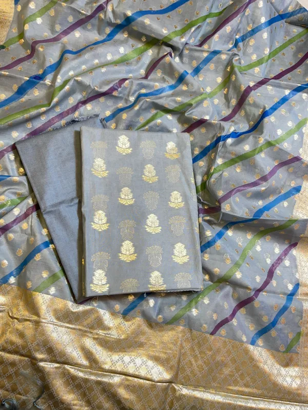 Light_Grey_Pure_Mercerised_Silk_Banarasi_3_pcs_Suit_Set_with_Stripe_Rangkaat_Dupatta_1250SKL_MS4