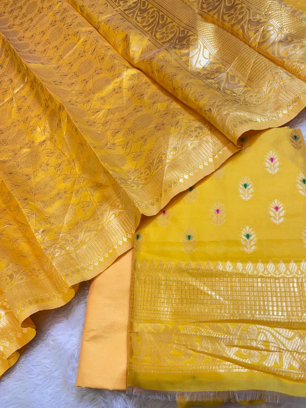 Yellow_Butter_Silk_Zari_Mina_Booti_Banarasi_3_pcs_Suit_Set_600SKL_BS16