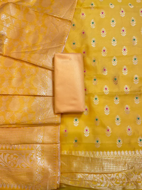 Yellow_Butter_Silk_Zari_Mina_Booti_Banarasi_3_pcs_Suit_Set_600SKL_BS16