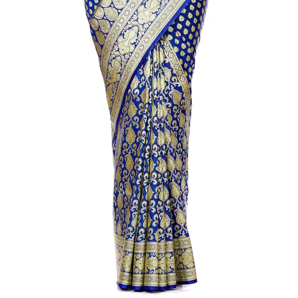 Humairah_Presents_Blue_Satin_Silk_Saree_With_Blouse_Piece(JA46)
