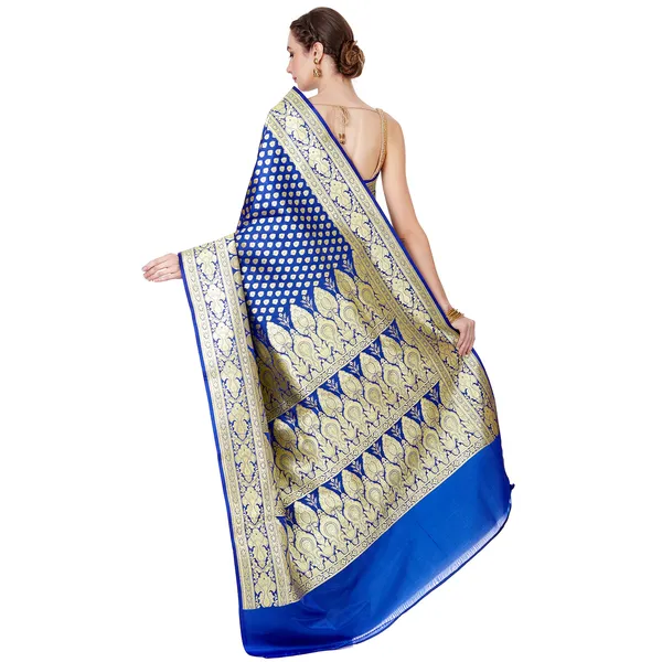 Humairah_Presents_Blue_Satin_Silk_Saree_With_Blouse_Piece(JA46)