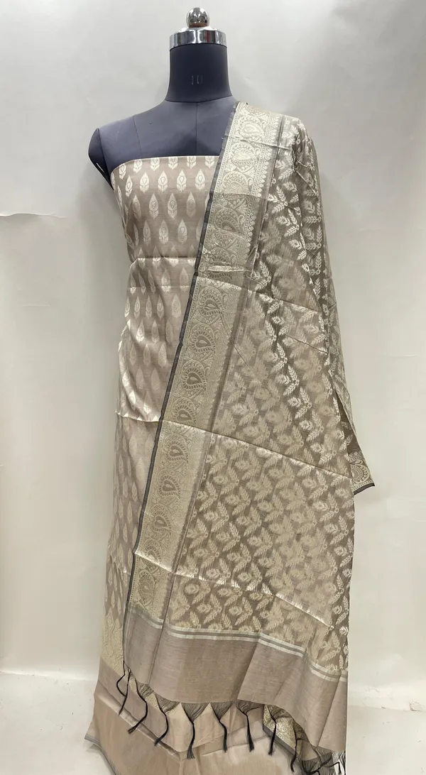 Humairah_Beige_Cotton_Floral_Resham_Booti_3_pcs_Suit_set_with_Plain_Bottom_and_Floral_Zari_Mina_Stripe_Jaal_Beige_Dupatta