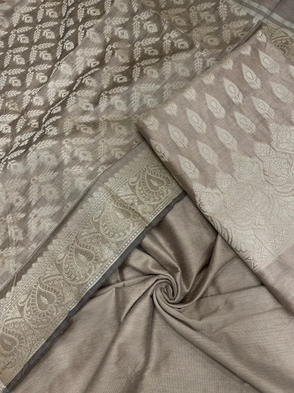 Humairah_Beige_Cotton_Floral_Resham_Booti_3_pcs_Suit_set_with_Plain_Bottom_and_Floral_Zari_Mina_Stripe_Jaal_Beige_Dupatta