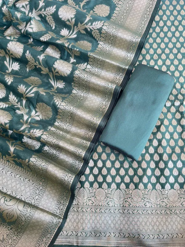 Dark_Green_Katan_Upada_Silk_Floral_Zari_Booti_Banarasi_Suit_with_Alfi_Zari_Jaal_Dupatta__1250DAN_KU1