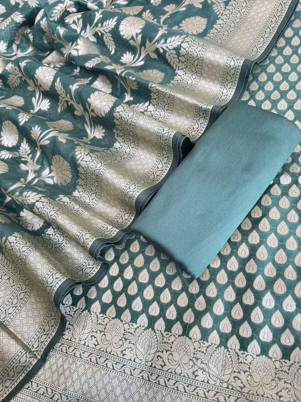 Dark_Green_Katan_Upada_Silk_Floral_Zari_Booti_Banarasi_Suit_with_Alfi_Zari_Jaal_Dupatta__1250DAN_KU1