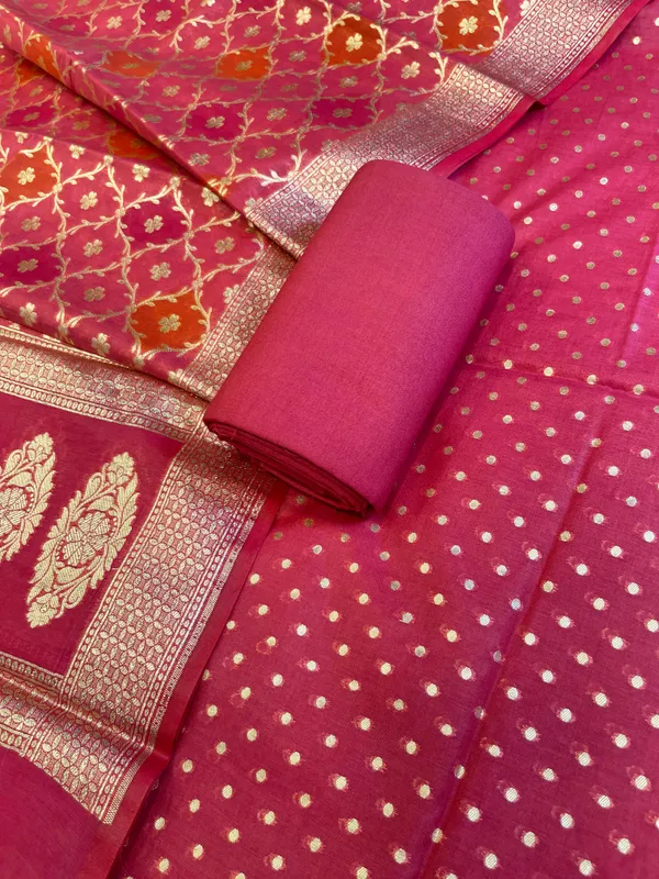 Dark_Pink_Mercerise_Silk_Chunri_Zari_Booti_Banarasi_Suit_with_Rangkaat_Dupatta_125SKL_MSRS4
